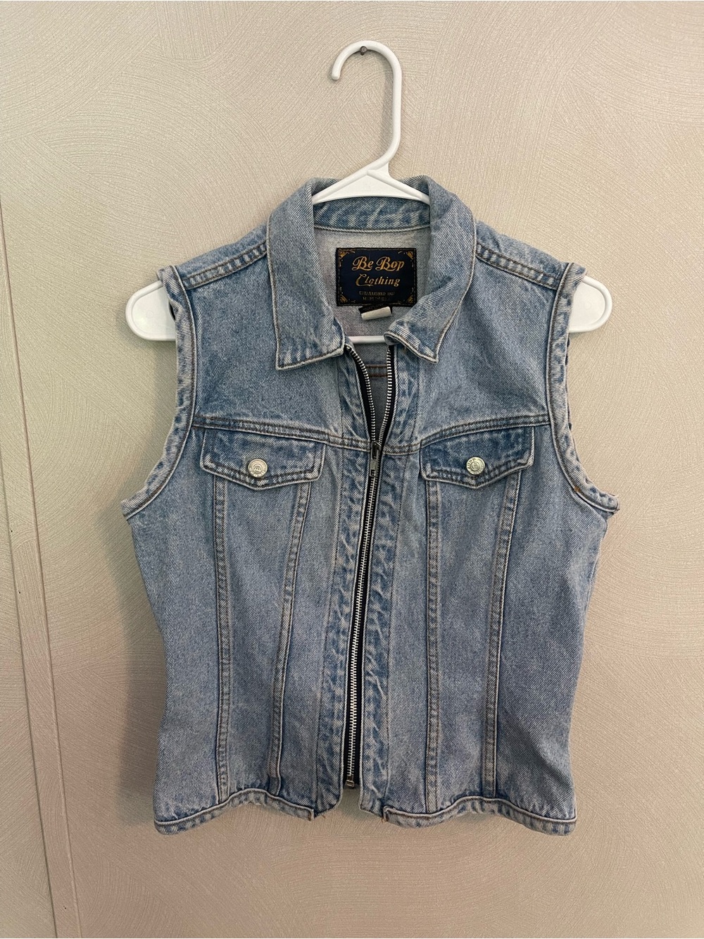 Y2K Vintage Be Bop Zip Front Denim Vest M - Established 1987